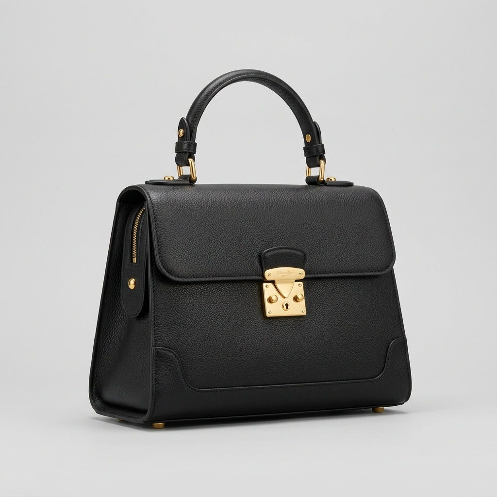Elegant Women's Handbag – Timeless Luxury with Gold Accents