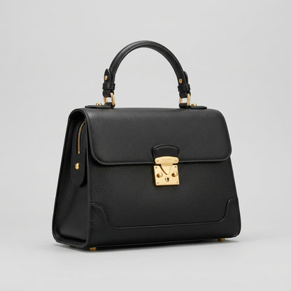 Elegant Women's Handbag – Timeless Luxury with Gold Accents