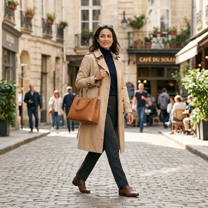Elegant Women's Handbag – Timeless Luxury with Gold Accents